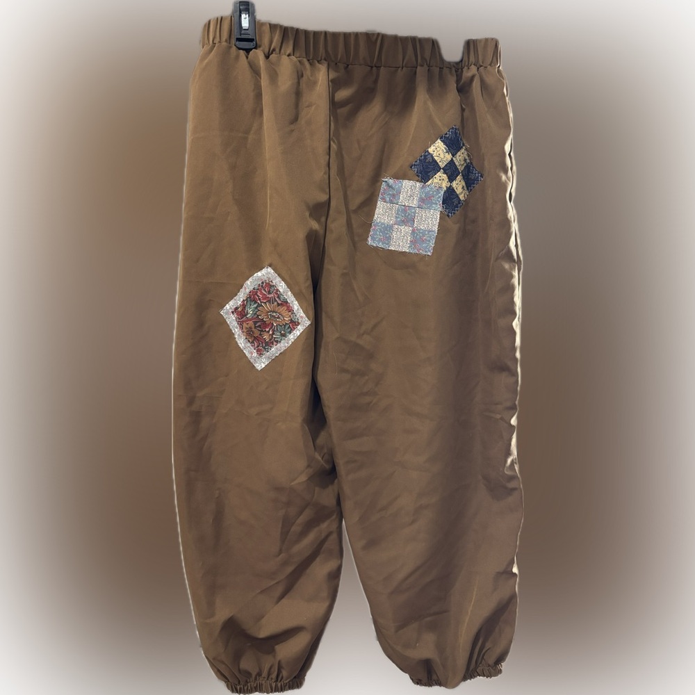 Upcycled joggers w/ patchwork details. - image 5